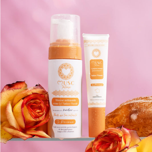 Gel Parfumant + Mousse Nettoyante Amber Flower
