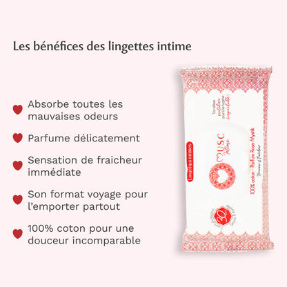 Lingettes toilette intime - Paquet de 30 à la Rose Mystik - L'Envoûtante